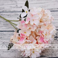 6 Heads Pink Artificial Silk Hydrangea Flower Bouquet Wedding Decor Home 12"   302845020023